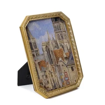 SIKOO Vintage 5×7 Gold Picture Frame Antique Ornate Photo Frame Tabletop and Wall Hanging with High Definition Glass Front for Home Décor,Retro Photo Gallery, Old-Fashioned Art