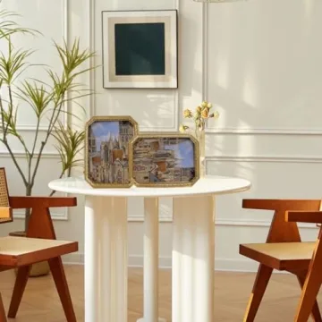 SIKOO Vintage 5×7 Gold Picture Frame Antique Ornate Photo Frame Tabletop and Wall Hanging with High Definition Glass Front for Home Décor,Retro Photo Gallery, Old-Fashioned Art