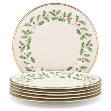 Lenox 835217 Holiday Dinner Plate Set, Buy 3 Get 6, Christmas Dinnerware
