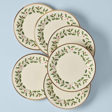 Lenox 835217 Holiday Dinner Plate Set, Buy 3 Get 6, Christmas Dinnerware