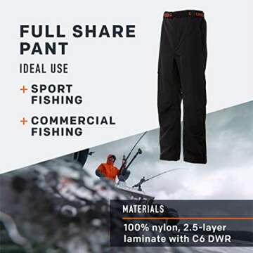 Grundéns Men’s Full Share Pant | Waterproof, Breathable, Black, X-Small