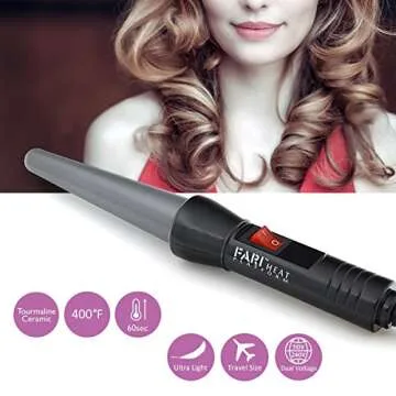FARI Travel Mini Hair Curling Iron - Dual Voltage & Fast Heating