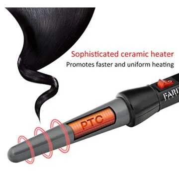 FARI Travel Mini Hair Curling Iron - Dual Voltage & Fast Heating