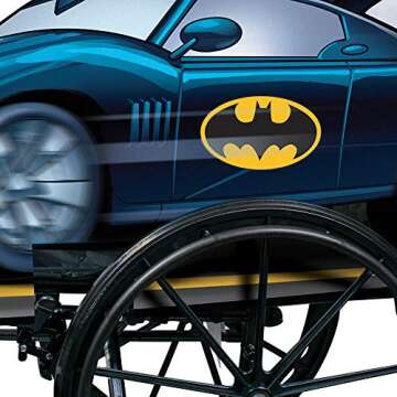 Disguise Batman Adaptive Wheelchair Cover for Kids, Official Batmobile Rolling Costume for Wheelchair