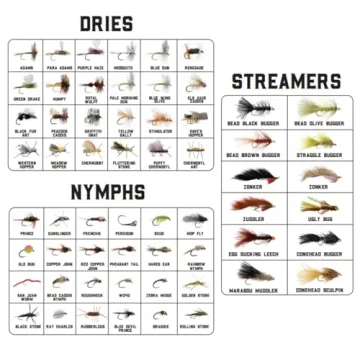 Smitty's Fly Box with 120 Essential Trout Flies Collection
