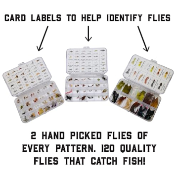 Smitty's Fly Box with 120 Essential Trout Flies Collection