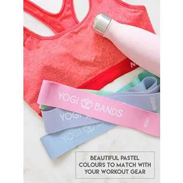 Yogi Bands by XNM Creations - Resistance Loop Exercise Fitness Workout Bands - Set of 5 - Pastel Colours