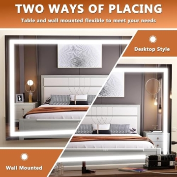 HASIPU Lighted Makeup Mirror - Dimmable & Stylish