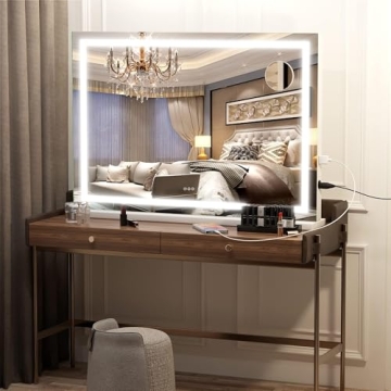 HASIPU Lighted Makeup Mirror - Dimmable & Stylish