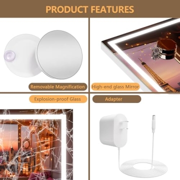 HASIPU Lighted Makeup Mirror - Dimmable & Stylish