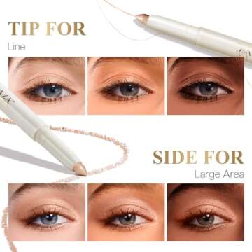 LUXAZA PRO Multi-Purpose Makeup Stick, Cream Shimmer, Eyeshadow Eyeliner Highlighter Makeup Eye Brig...