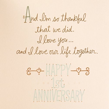 Heartfelt Hallmark 1st Anniversary Card