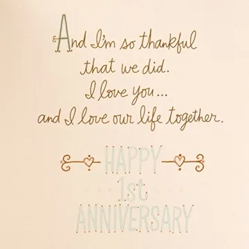 Heartfelt Hallmark 1st Anniversary Card