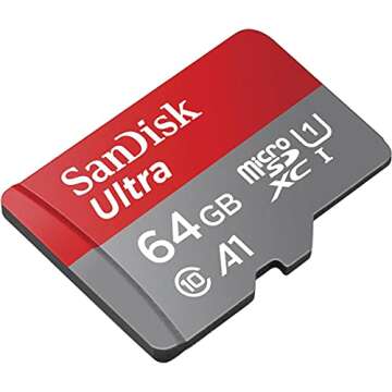 SanDisk 64GB Ultra microSDXC -I Memory Card with Adapter - 120MB/s, C10, U1, Full HD, A1, Micro SD Card - SDSQUA4-064G-GN6MA