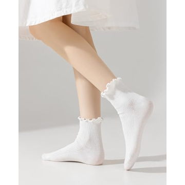 FITU Women's Ruffle Frilly Socks – Elegant Comfort