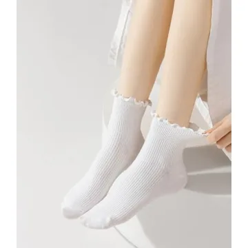 FITU Women's Ruffle Frilly Socks – Elegant Comfort