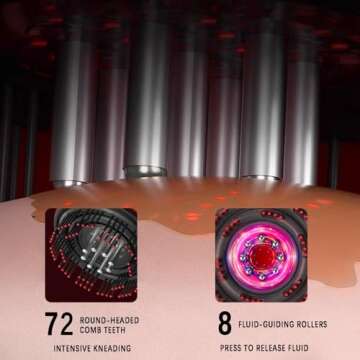 Red Hair Massager, Scalp Massager, Multi-Function Electric Scalp Massage Comb for Hair, Cordless Waterproof Oil Diffuser Massage Comb (Red)