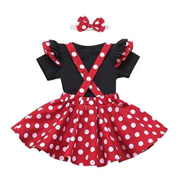 IBTOM CASTLE Baby Girl Polka Dot Costume 1st Birthday Outfit Dress Up Romper Overall Suspender Tutu ...
