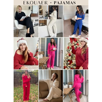 Ekouaer Women's Fleece Pajama Lounge Set - Soft & Cozy