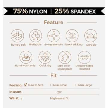 Aoxjox High Waisted Workout Leggings for Women Tummy Control Buttery Soft Yoga Metamorph Deep V Pants 27" (Black, Small)