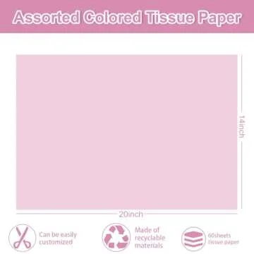 Whaline 60 Sheets Pastel Tissue Paper - 14 x 20 Inch - Gift Wrapping Paper Art Paper for DIY Crafts ...