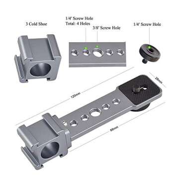 Triple Cold Shoe Gimbal Microphone Mount for DSLR & Gimbals