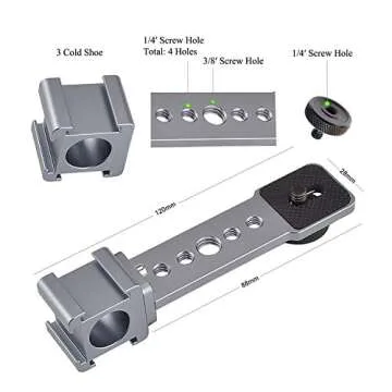 Triple Cold Shoe Gimbal Microphone Mount for DSLR & Gimbals