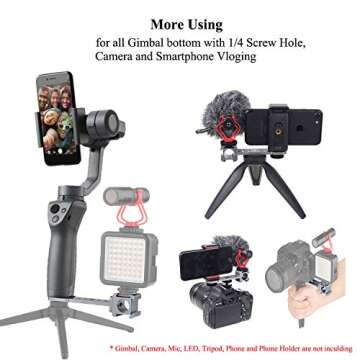 Triple Cold Shoe Gimbal Microphone Mount for DSLR & Gimbals