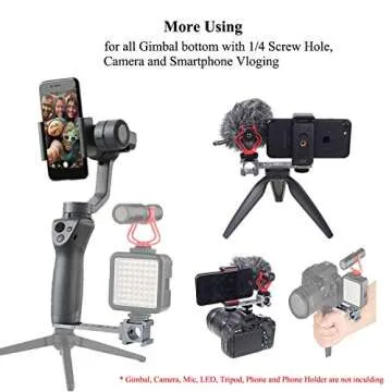 Triple Cold Shoe Gimbal Microphone Mount for DSLR & Gimbals