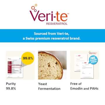 lalavita SuperYouth Trans-Resveratrol 300mg 90 Veggie Capsules - Powerful Antioxidant Supplement (90 Day), Made Through Yeast Fermentation