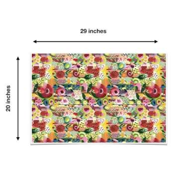 Colors of Rainbow - Collage Floral - 12 Sheets, 20 inch X 29 inch - Italian Print Tissue Paper for Decoupage Gift Basket Gift Bag Party Crafts (Collage Floral)