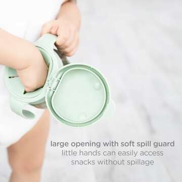 Ubbi Tweat No Spill Snack Container for Kids, BPA-Free Tritan, Toddler Snack Container, Sage & Blue