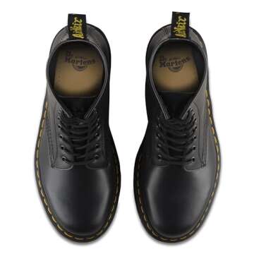 Dr. Martens Unisex 1460 Mono Smooth Leather 8 Eye Boot, Black, 8 Women/7 Men