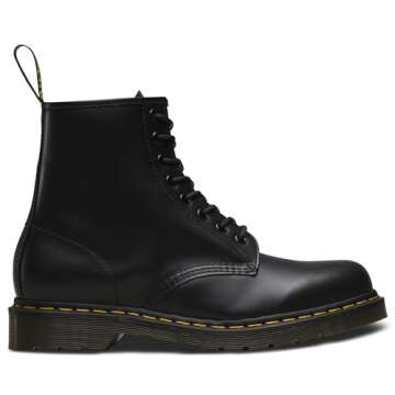 Dr. Martens Unisex 1460 Mono Smooth Leather 8 Eye Boot, Black, 8 Women/7 Men