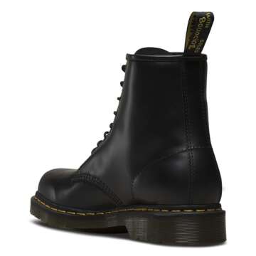 Dr. Martens Unisex 1460 Mono Smooth Leather 8 Eye Boot, Black, 8 Women/7 Men
