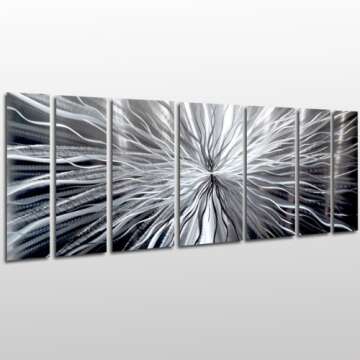 Modern Abstract Metal Wall Art Large Metal Art Panels "Cosmic Energy, LED" Color Changing LED Sculpture Painting Decor RGB