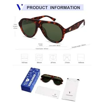 VANLINKER Retro Aviator Polarized Sunglasses for All