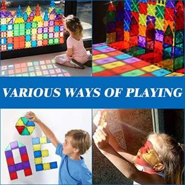 NVHH 100PCS Magnetic Building Tiles for Kids 3-8