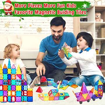 NVHH 100PCS Magnetic Tiles Blocks for Kids Ages 3-5 4-8,STEM Learning Educational Preschool Magnet Building Toys for Toddlers,Christmas Birthday Gifts Toys for 3 4 5 6 7 8+ Year Old Boys Girls