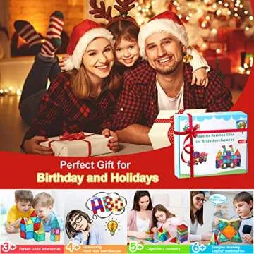 NVHH 100PCS Magnetic Building Tiles for Kids 3-8