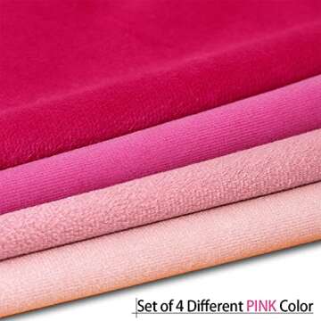 CARRIE HOME Pink Velvet Throw Pillow Covers 18x18 Set of 4 Hot Pink Light Blush Pink Room Decor Throw Pillows 18 x 18 Soft Decorative Pillows for Bedroom & Living Room (No Inserts)