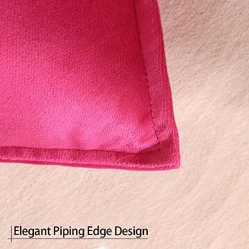 CARRIE HOME Pink Velvet Throw Pillow Covers 18x18 Set of 4 Hot Pink Light Blush Pink Room Decor Throw Pillows 18 x 18 Soft Decorative Pillows for Bedroom & Living Room (No Inserts)