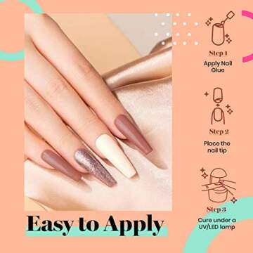 Beetles 2 in 1 Nail Glue & Base Gel Kit for Acrylics