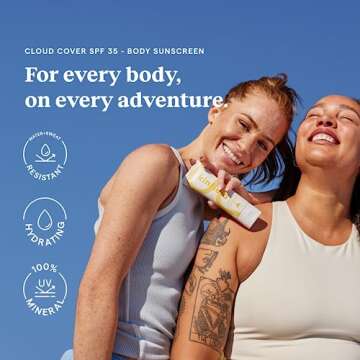 Kinfield Cloud Cover - Mineral Body Sunscreen with Broad-Spectrum SPF 35 - Water and Sweat-Resistant...