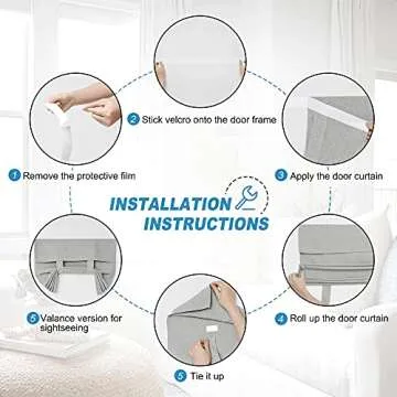 RYB HOME Privacy French Door Curtains, Rich Linen Texture Room Darkening Window Curtains and Drapes Thermal Insulated Tricia Door Blinds for Patio Doorway, W26 x L69 inch, 1 Panel, Gray