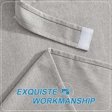 RYB HOME Privacy French Door Curtains, Rich Linen Texture Room Darkening Window Curtains and Drapes Thermal Insulated Tricia Door Blinds for Patio Doorway, W26 x L69 inch, 1 Panel, Gray