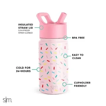 Kids Insulated Water Bottle - 14oz Confetti Tumbler