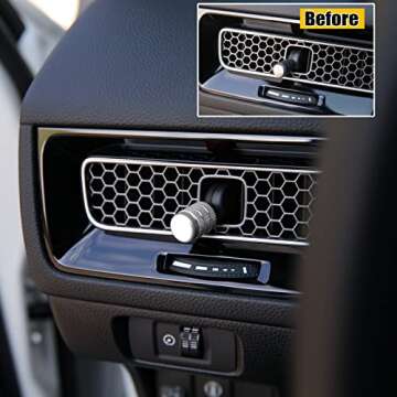 CKE 4pcs Compatible with Honda Civic CRV 2025 2024 2023 Accessories Car Center Console Cover Air Ven...