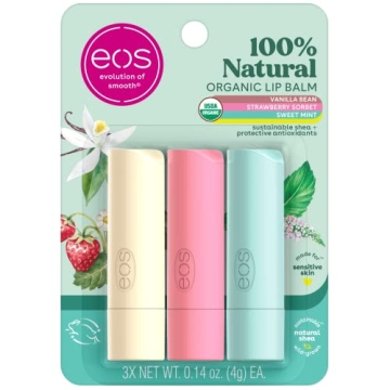 EOS Organic Lip Balm Trio - Vanilla, Mint, Sorbet