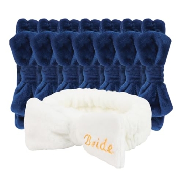 Jaciya Spa Makeup Headband Set for Bridesmaids & Bridal Showers - 8 Pack